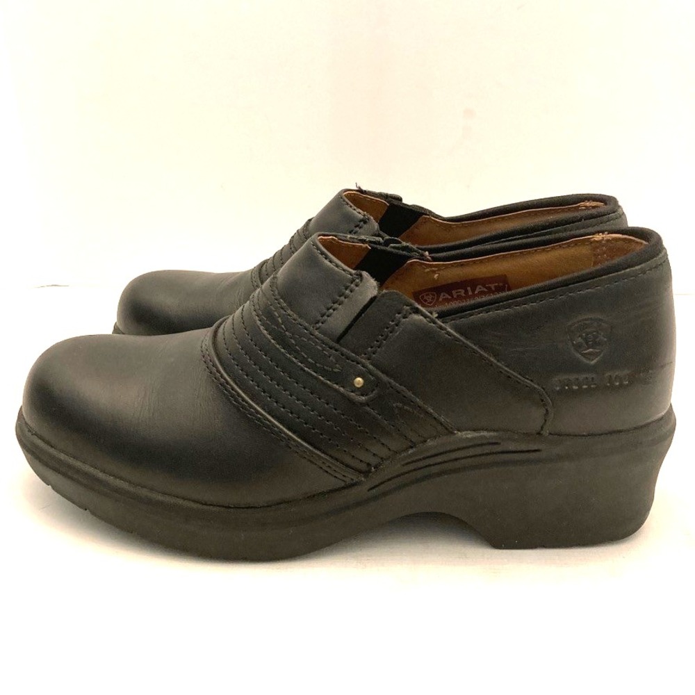 Ariat Steel Toe Clogs Black Leather Women's 8.5 Work Slip Resistant Comfort - Picture 8 of 12